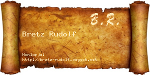 Bretz Rudolf névjegykártya